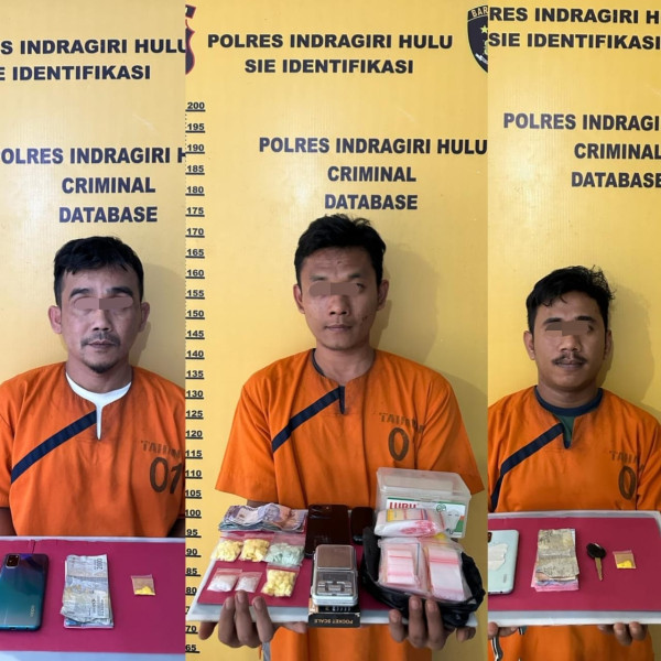 Tiga Pengedar Narkoba di Lirik dan Kelayang Diringkus Polres Inhu