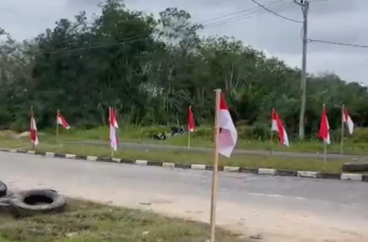 Bentuk Penolakan Eksekusi Lahan, Ratusan Bendera Merah Putih dipasang di Dayun