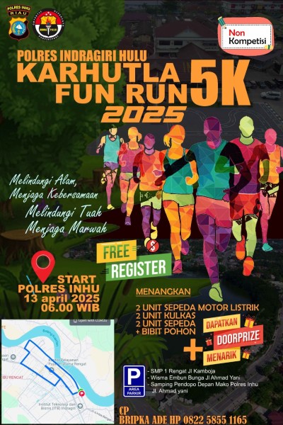 Ratusan Doorprize Menanti! Polres Inhu Gelar Fun Run Anti Karhutla Minggu Pagi
