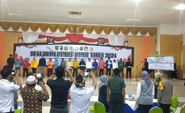 Deklarasi Pemilu Damai 2024 di Inhu, Hanya Dihadiri 5 Ketua Parpol Sisanya Mewakili