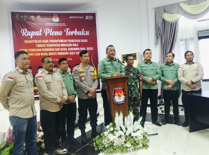 KPU Inhu Tunggu Surat Resmi KPU RI untuk Penetapan Paslon Terpilih