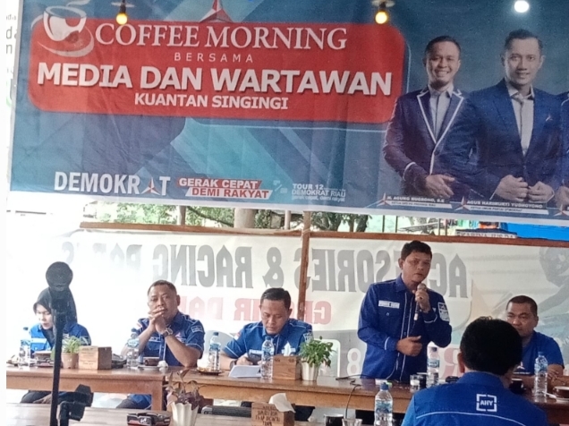 Partai Demokrat Coffee Morning Bersama Insan Pers di Kuantan Singingi