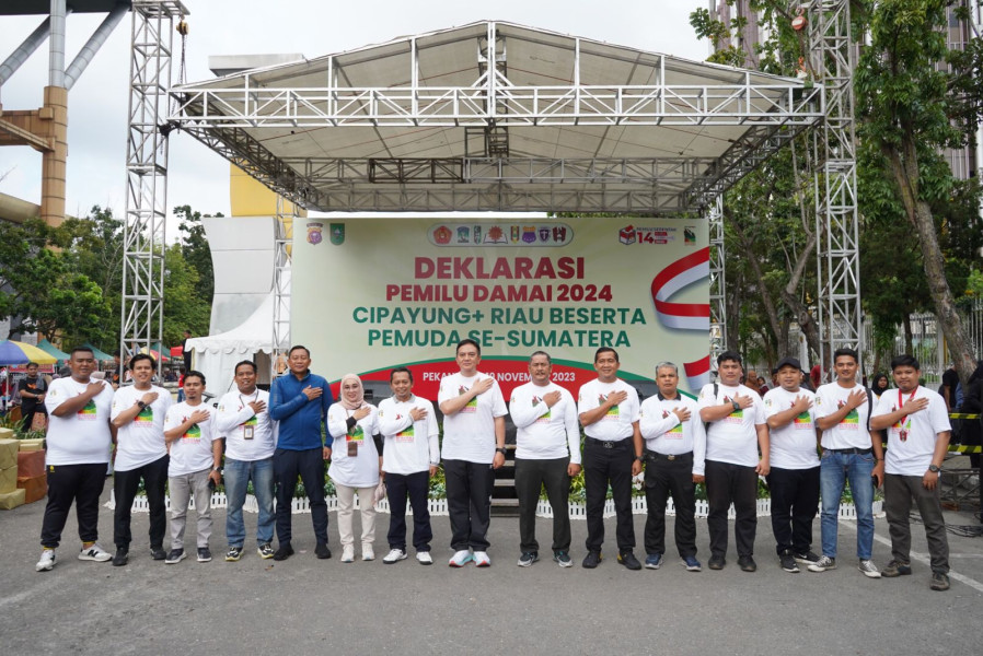 Cipayung Plus Provinsi Riau Menggelar Deklarasi Pemilu Damai di Area Car Free Day