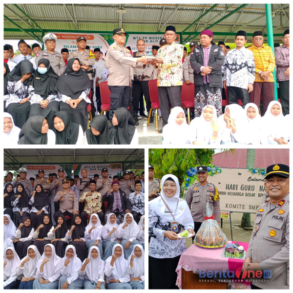 Kapolsek Lirik Sambangi SMPN 1 Lirik dan Ponpes Nur Alif Dalam Rangka HGN ke-78