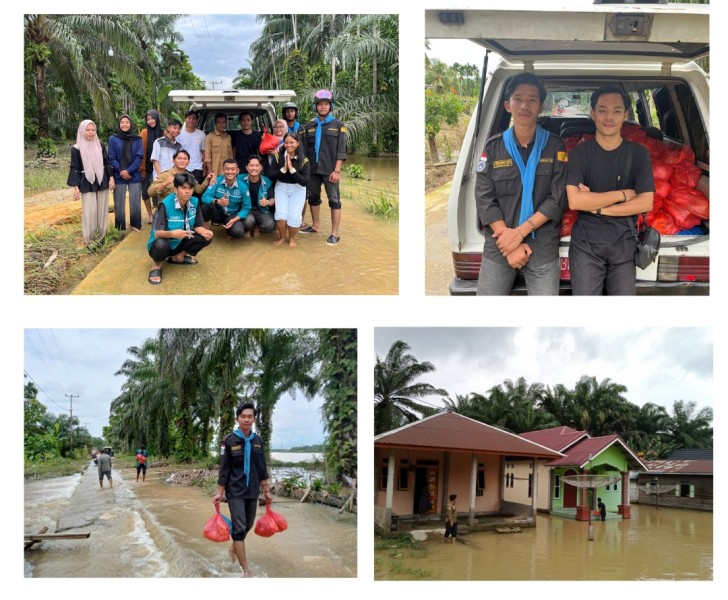 ORMAWA ITB INDRAGIRI Bagikan Paket Sembako Untuk Masyarakat Yang Terdampak Banjir di Inhu