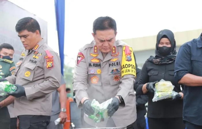 91 kg Sabu dan 25 kg Ganja dimusnahkan