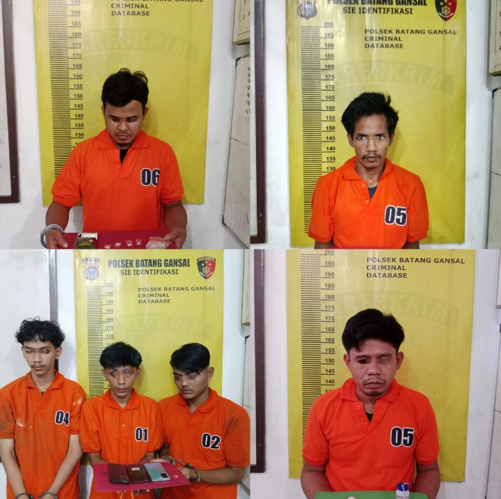 Kurang dari 24 Jam, Polsek Batang Gansal Bongkar 3 Kasus Narkoba dan Ringkus 6 Pelaku