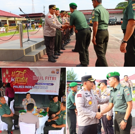 Melihat Pemandangan Langka Momen Suasana Idul Fitri TNI-Polri di Inhu
