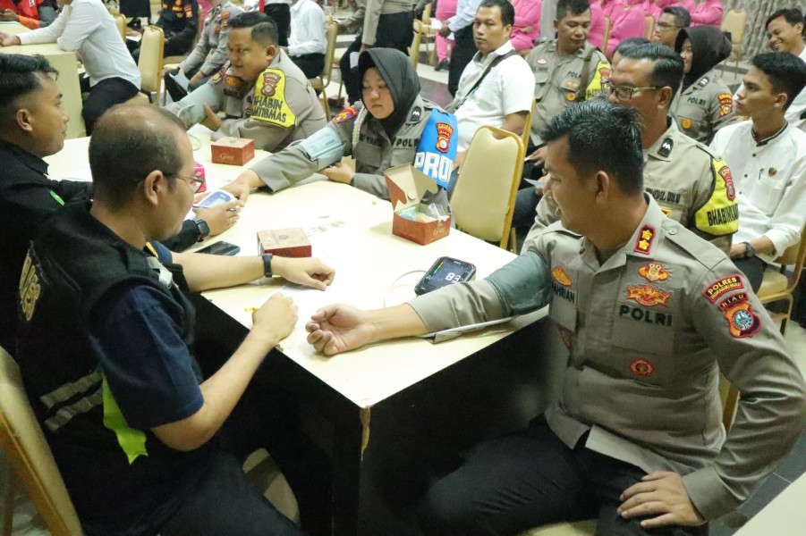 Peringati Hari Bhayangkara ke-79, Polres Inhu Gelar Donor Darah Bersama Masyarakat