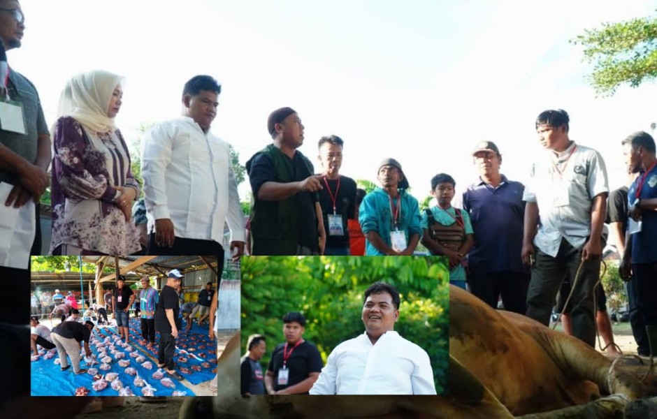 Dodi Nefeldi SH Bagikan 450 Kantong Daging Kurban Kepada Masyarakat