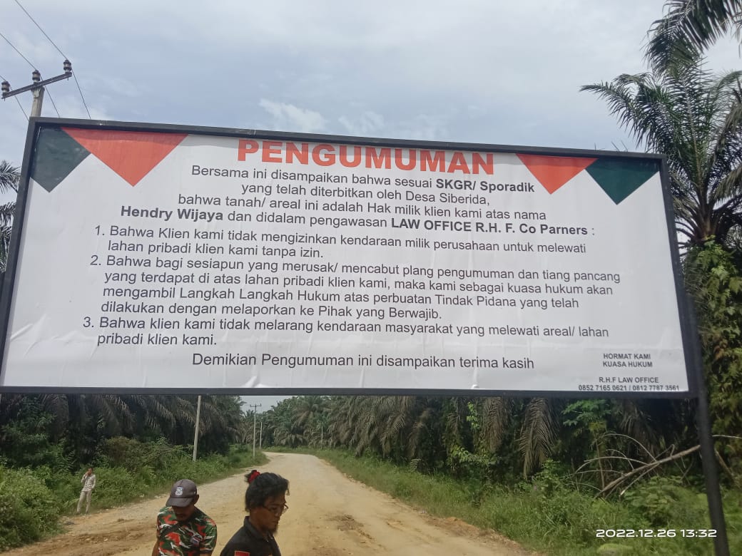 Diduga Kuat Mafia Tanah Ikut Bermain Kasus di Internal Managemen PT NHR Seberida