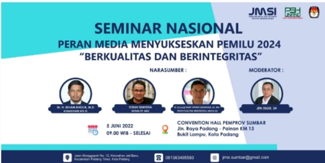 JMSI Sumbar Hadirkan Tokoh Nasional Mengupas Peluang dan Tantangan Pemilu 2024