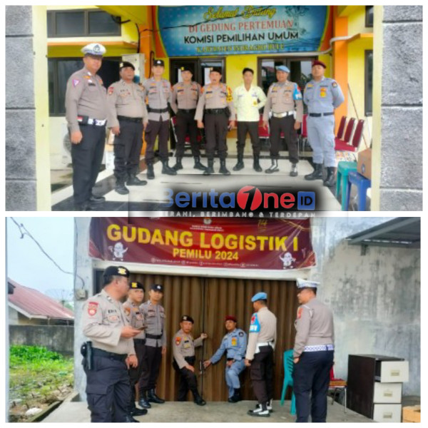 Penjagaan Gudang Logistik Pemilu dan KPU Inhu Makin di Perketat Polres Inhu