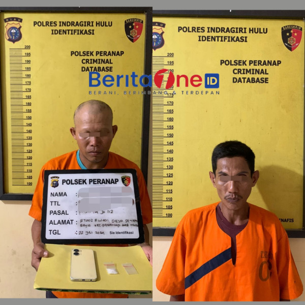 Polsek Peranap Ringkus Dua Pengedar Sabu, BB Capai 7,24 Gram