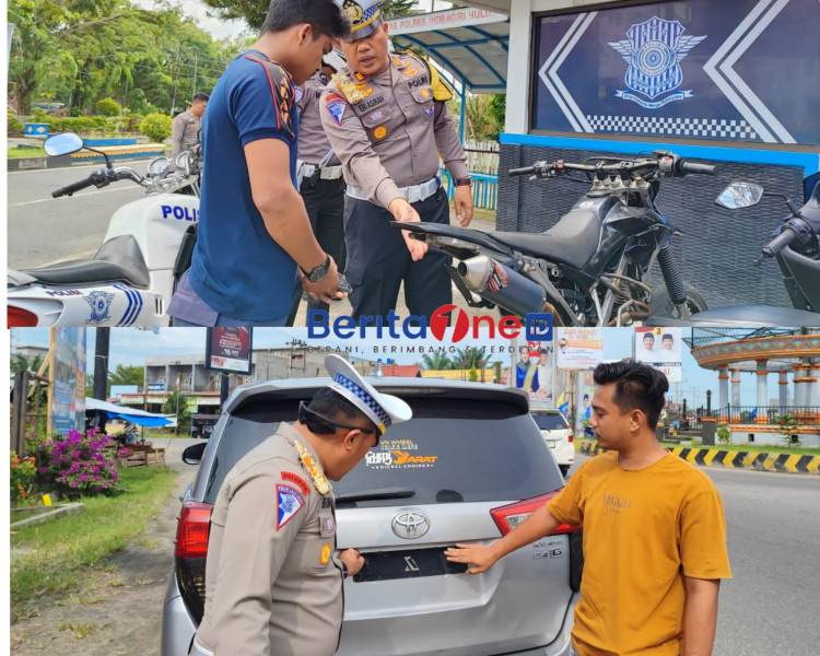 Polres Inhu Tertibkan Knalpot Brong dan Pelanggaran Lalu Lintas Jelang Operasi Lilin dan Tahun Baru 2024
