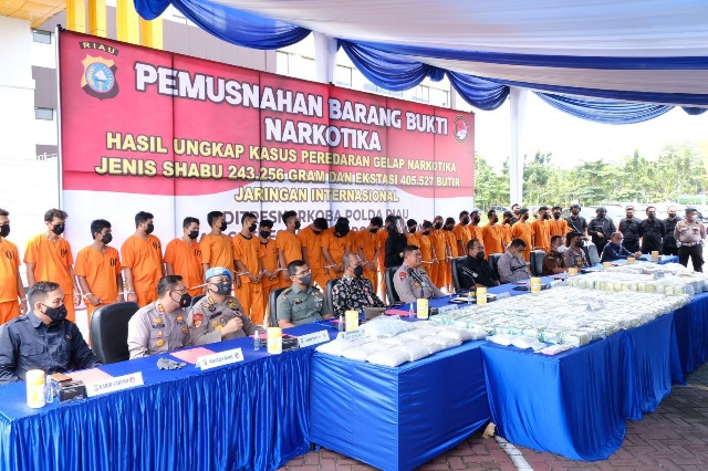 243 Kg Sabu, 405.527 Ekstasi  Dimusnahkan