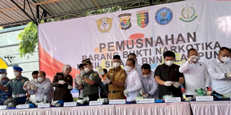 14,9 Kilogram Sabu Dimusnahkan di Kantor Gubernur Lampung