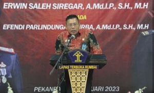 Efendi Purba Resmi Jabat Kepala Lapas Terbuka Rumbai