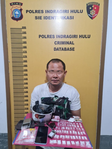 Pengedar Sabu di Air Molek Dibekuk Satres Narkoba Polres Inhu