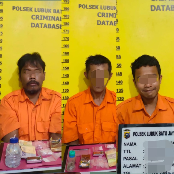 Transaksi di Kebun Sawit, Tiga Pengedar Sabu Dibekuk Polsek LBJ