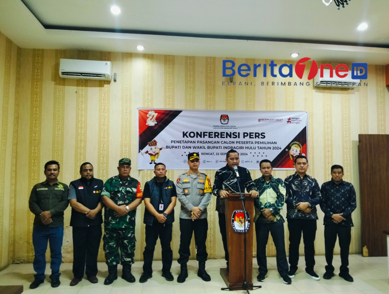 Tiga Calon Bupati dan Wakil Bupati Inhu Ditetapkan KPU Dalam Pilkada 2024