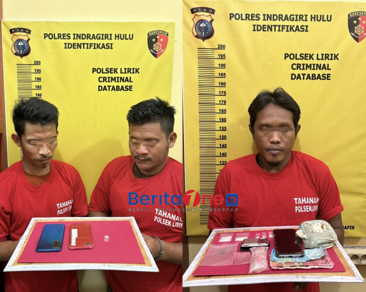 Operasi Cerdik Polsek Lirik: Tiga Pengedar Sabu Diamankan, Sabu Seberat 6,22 Gram Disita