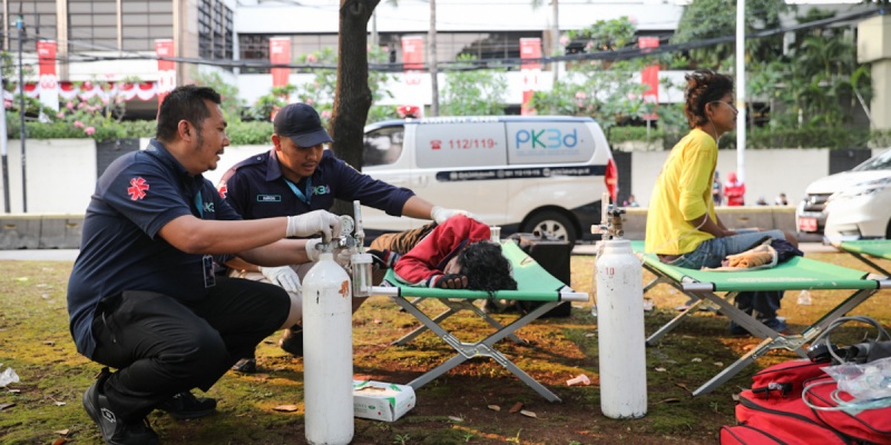 Dinkes DKI Rawat Korban Demonstrasi