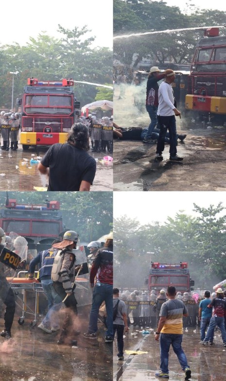 Kantor KPU Inhu di Demo, Satu Orang Terluka Serius