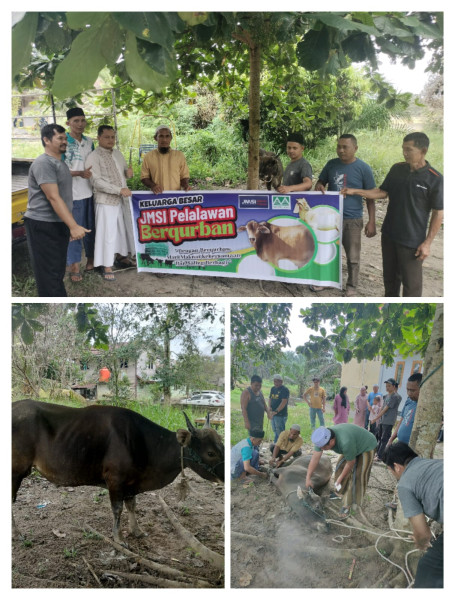 Idul Adha 2024, Keluarga Besar JMSI Pelalawan Potong Satu Ekor Sapi Kurban