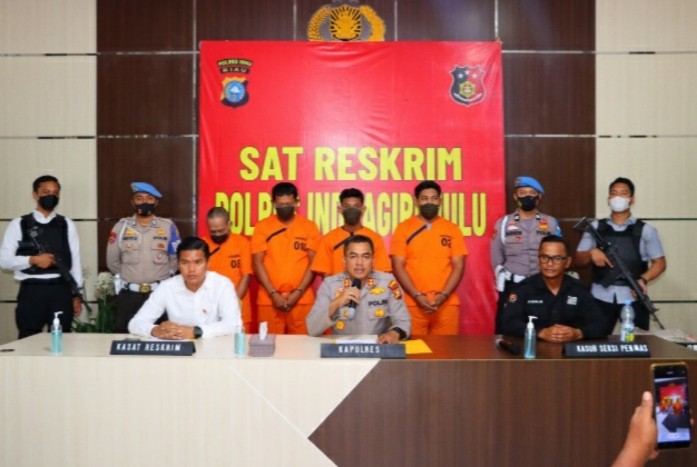 Polres Inhu Gelar Press Realese Pengungkapan Kasus Korupsi dan Curanmor