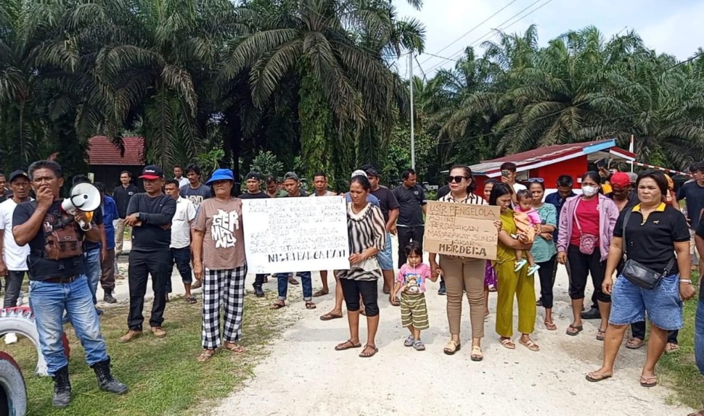 Ratusan Warga Sungai Akar Geruduk Kebun Sitaan Negara, Tolak PT TRE Kelola Lahan Eks PT IP