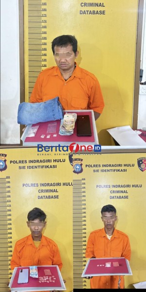 Digerebek Satres Narkoba Polres Inhu, Tiga Tersangka di Pekan Heran Diciduk dengan Puluhan Paket Sabu
