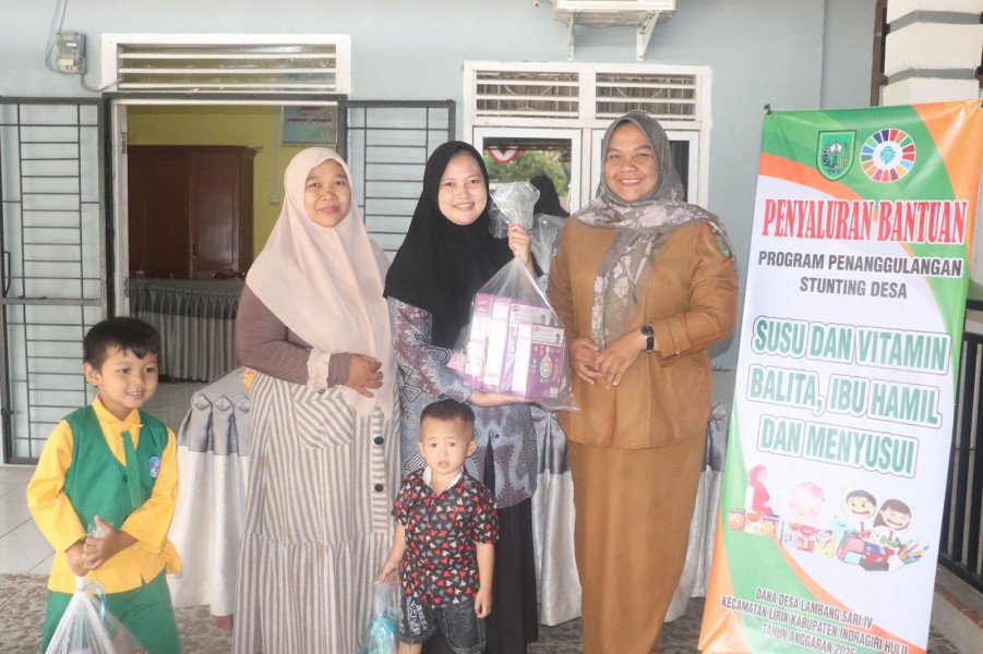 24 Balita di Desa Lambang Sari IV Terima Bantuan Susu dan Vitamin, Upaya Tekan Angka Stunting