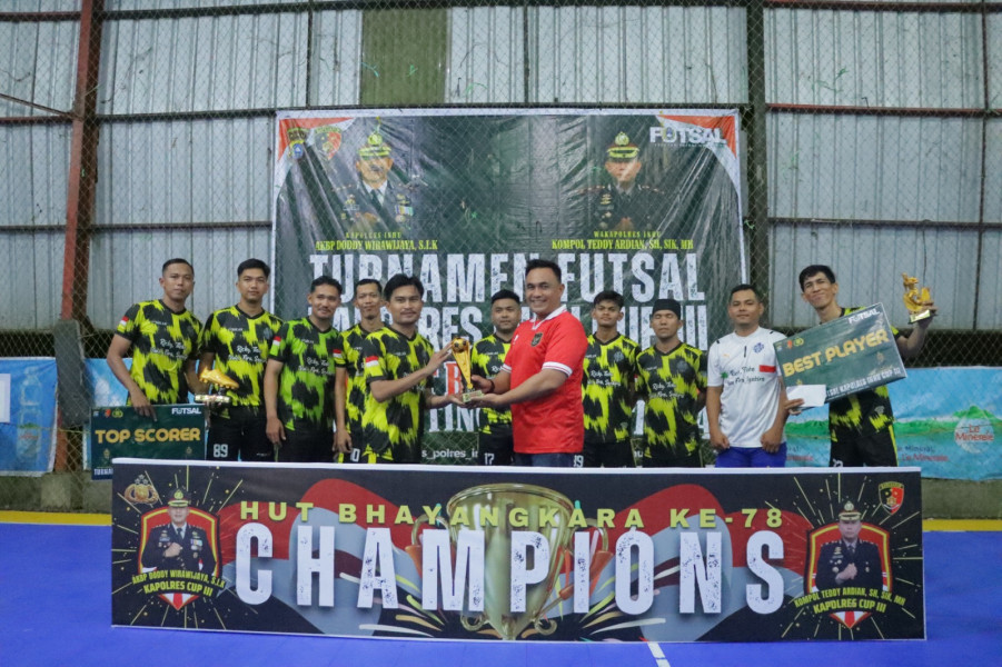 Turnamen Futsal Kapolres Inhu Cup III Hari Bhayangkara Selesai, Ini Pemenangnya
