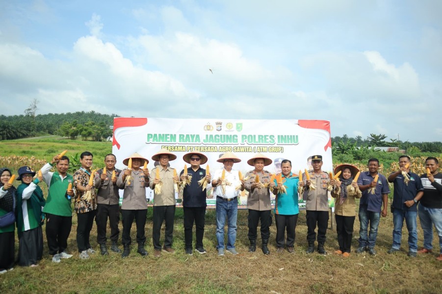 Panen Raya di Inhu, Pemda, Polres dan PT PAS Bersatu Wujudkan Swasembada Pangan