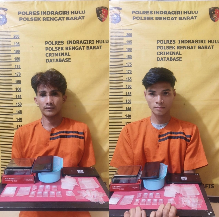 Gagal di Percobaan Pertama, Polsek Rengat Barat Berhasil Ringkus Dimas dan Rekannya, 11 Paket Sabu Disita