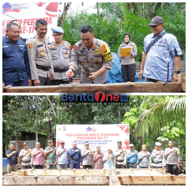 Kapolres Inhu Ingatkan Pemilu Damai Saat Peletakan Batu Pertama Progam Bersih ke-17