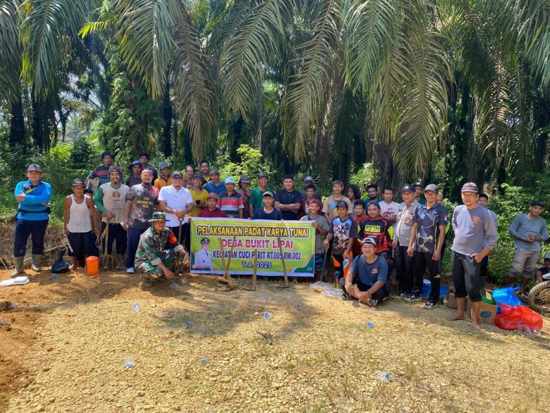 Program Padat Karya Tunai Hidupkan Semangat Gotong Royong di Desa Bukit Lipai