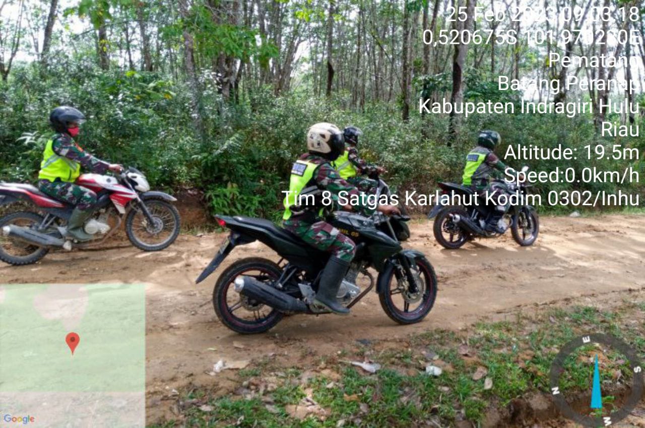 Giat Patroli Cegah Karhutla, Koramil 05 Peranap Lakukan Sosialisasi di Desa Pematang
