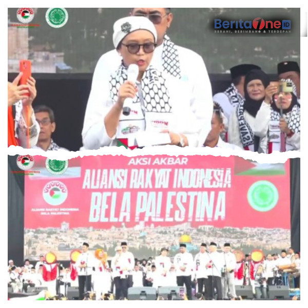 Menlu Retno Marsudi Baca Puisi tentang Nestapa Rakyat Gaza dalam Aksi Bela Palestina