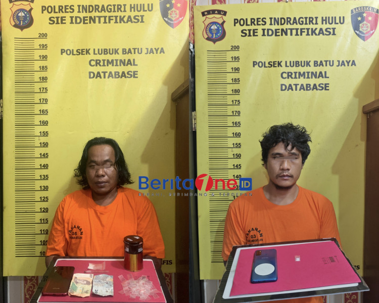 Polsek Lubuk Batu Jaya Ciduk Dua Bandar Narkoba di Desa Rimpian dan Pasir Keranji